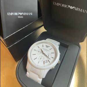 Ceramica Chronograph Quartz White Dial Men's Watch